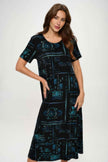 Plus Size Bns Print Long Dress