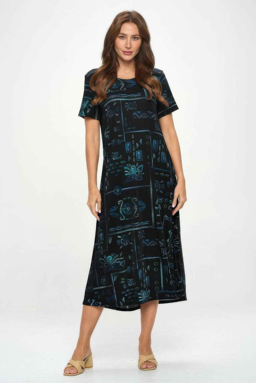 Plus Size Bns Print Long Dress