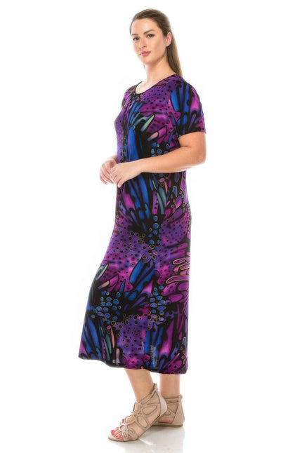 Plus Size Bns Print Long Dress