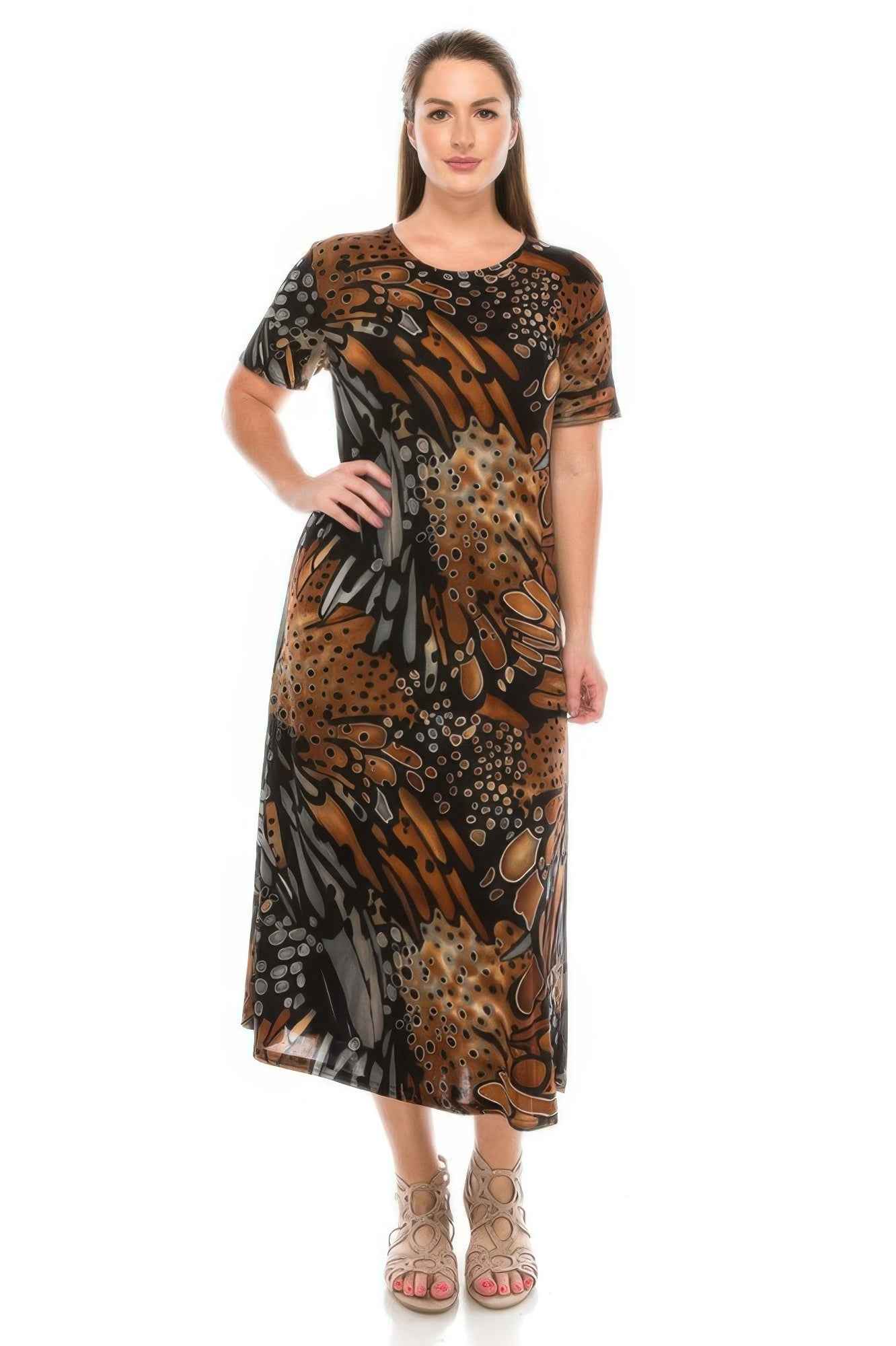 Plus Size Bns Print Long Dress