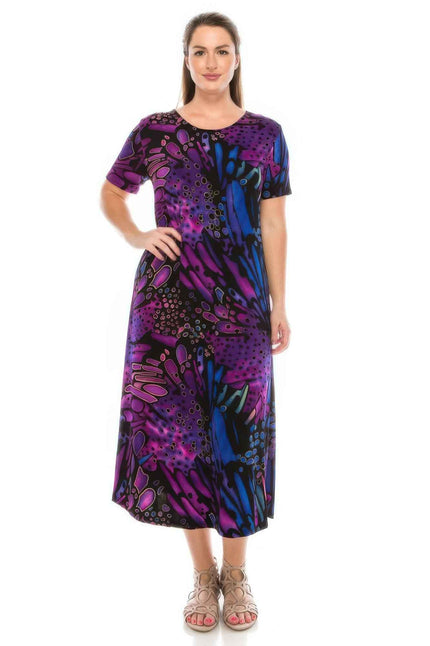 Plus Size Bns Print Long Dress