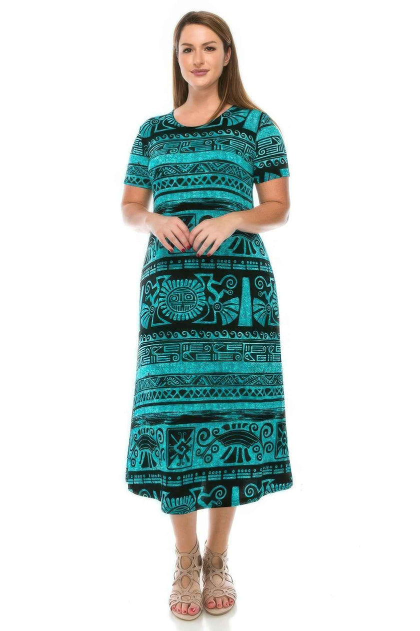 Plus Size Bns Print Long Dress