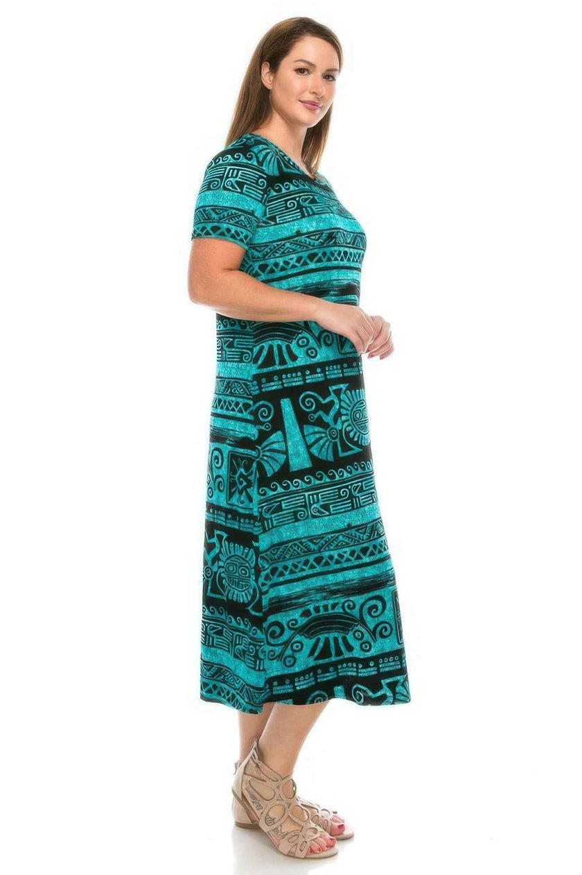 Plus Size Bns Print Long Dress