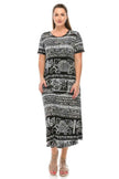 Plus Size Bns Print Long Dress