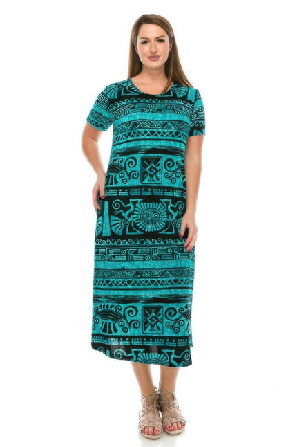 Plus Size Bns Print Long Dress