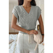 Solid V Neck Sleeveless Knit Loose Vest