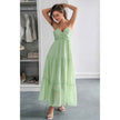 Solid Halter Muse Tiered Ruffle Long Dress