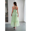 Solid Halter Muse Tiered Ruffle Long Dress