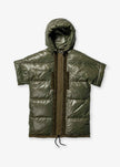 Long Down Vest - Olive