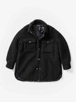 Padded Wool Sherpa Shirt Jacket - Black