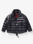Reversible Wool Half Zip Puffer - Black Plaid