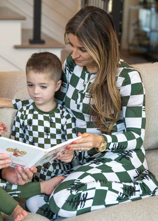 Bamboo Women’s Christmas Pajamas | Matching Holiday Family Set - Christmas Trees