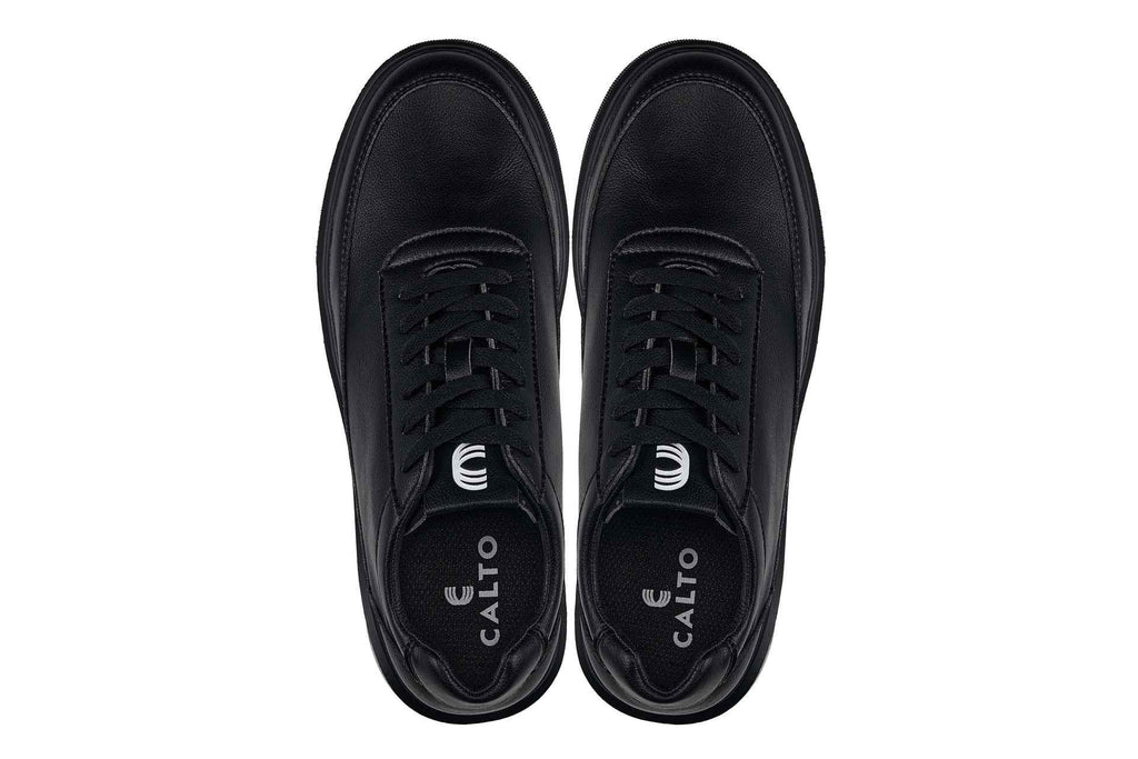 CALTO - X1646 - 2.8 Inches Taller (Pitch Black) - Lightweight Sneakers