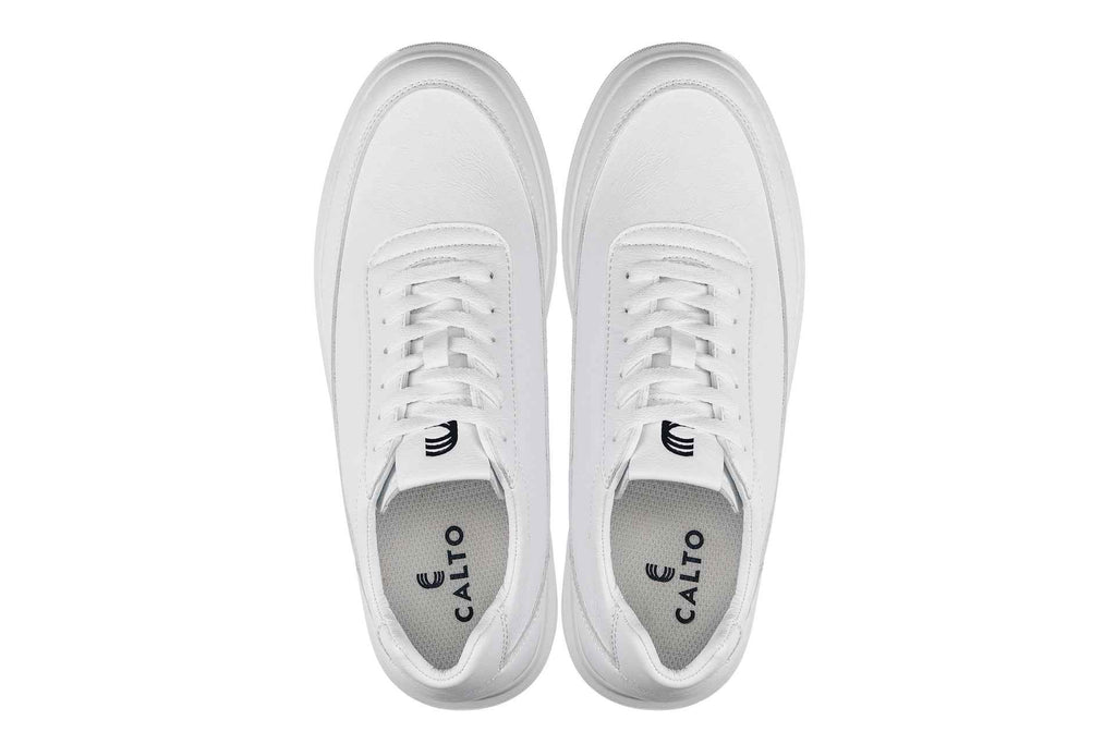 CALTO - X1647 - 2.8 Inches Taller (White) - Lightweight Sneakers