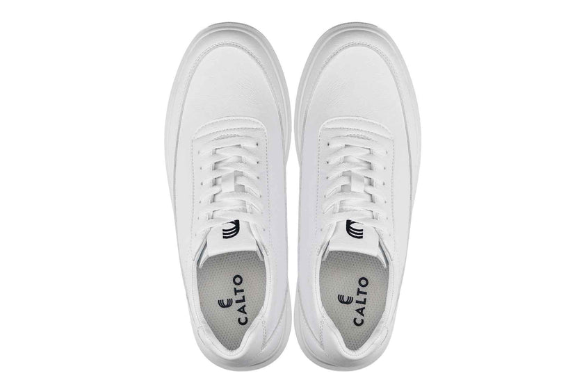 CALTO - X1647 - 2.8 Inches Taller (White) - Lightweight Sneakers
