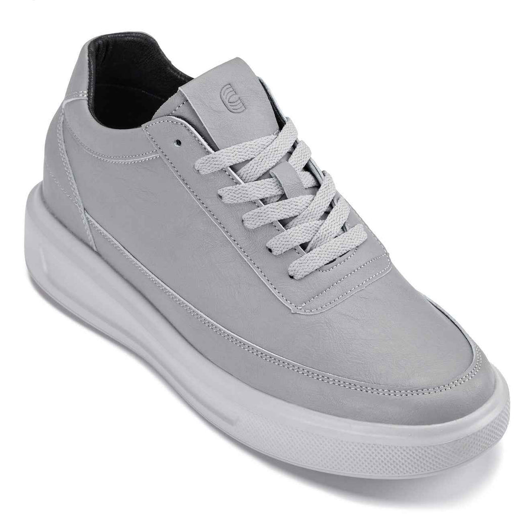 CALTO - X1648 - 2.8 Inches Taller (Pewter Grey) - Lightweight Sneakers