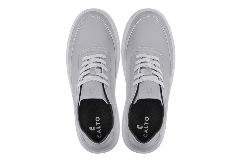 CALTO - X1648 - 2.8 Inches Taller (Pewter Grey) - Lightweight Sneakers