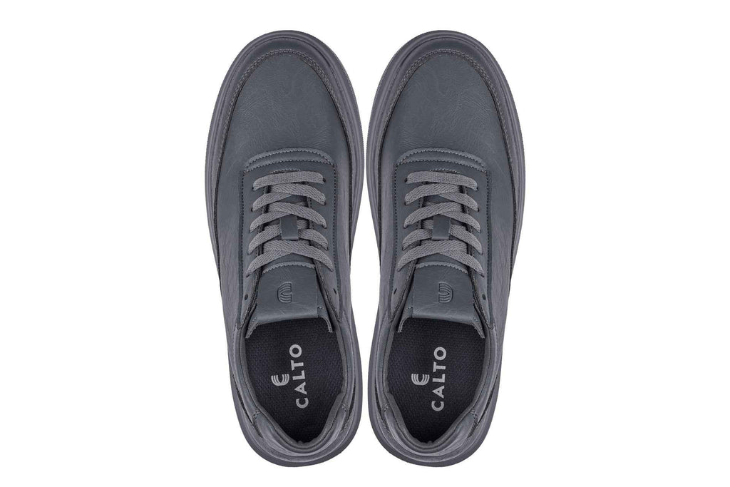 CALTO - X1649 - 2.8 Inches Taller (Iron Grey) - Lightweight Sneakers