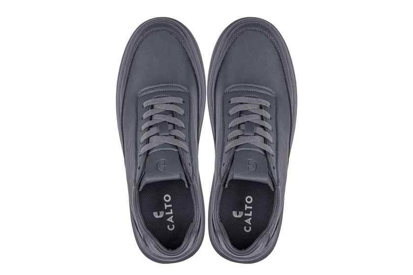 CALTO - X1649 - 2.8 Inches Taller (Iron Grey) - Lightweight Sneakers