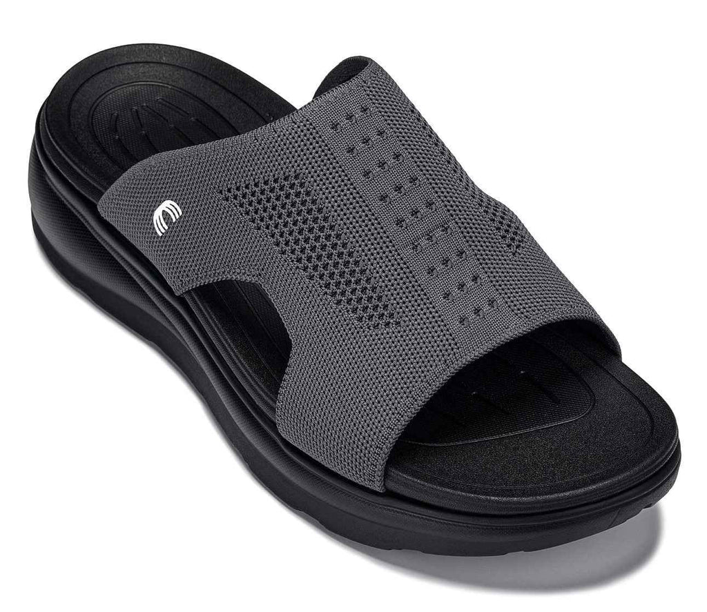 CALTO - X1658 - 2 Inches Taller (Black/Knitted Dark Gray)