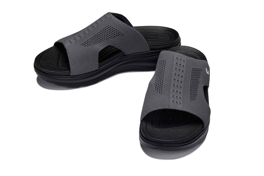 CALTO - X1658 - 2 Inches Taller (Black/Knitted Dark Gray)