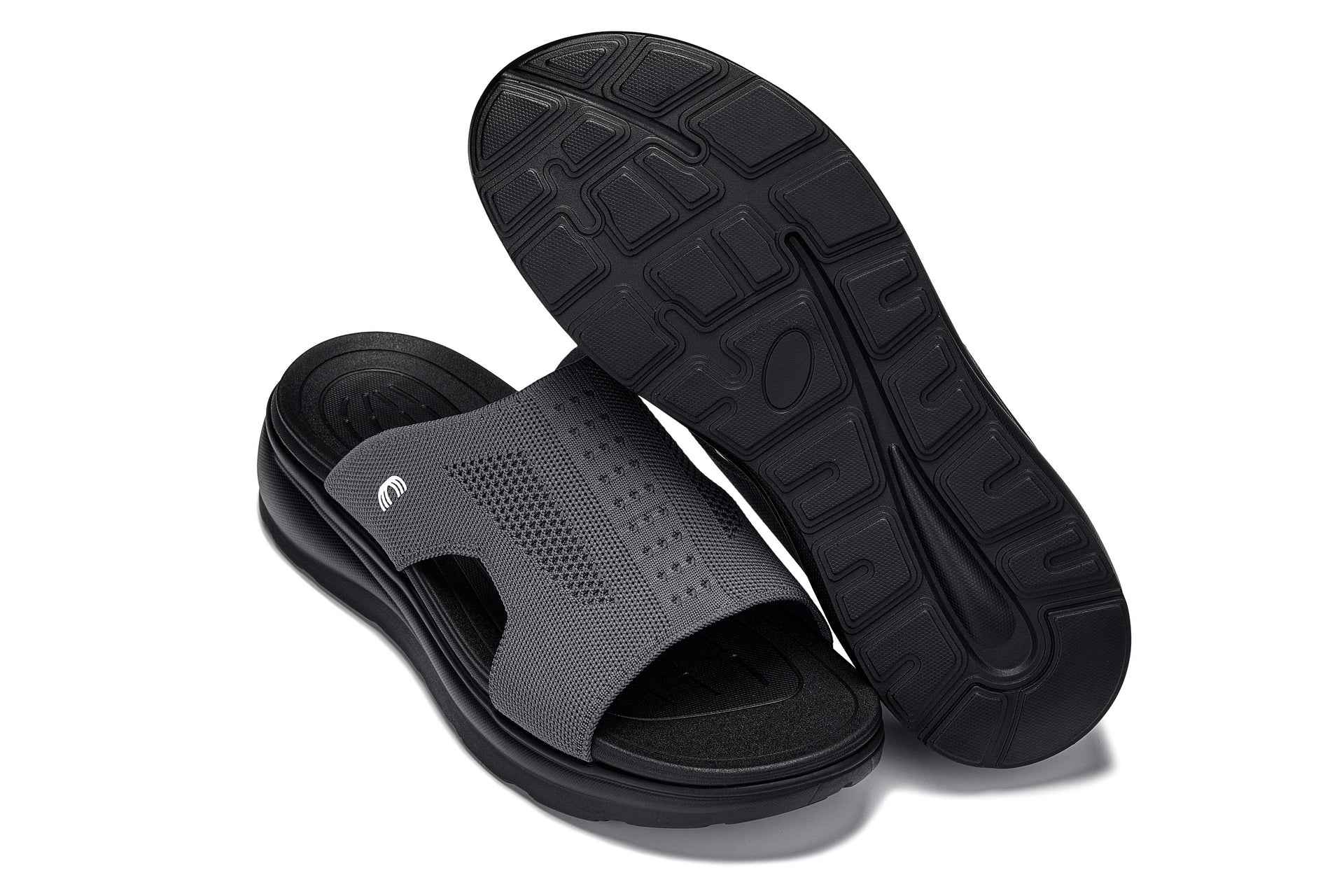 CALTO - X1658 - 2 Inches Taller (Black/Knitted Dark Gray)