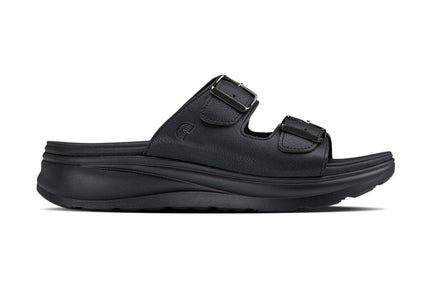 CALTO - X1660 - 2 Inches Taller (Black Buckle) - Dual Adjustable Buckle Sandal