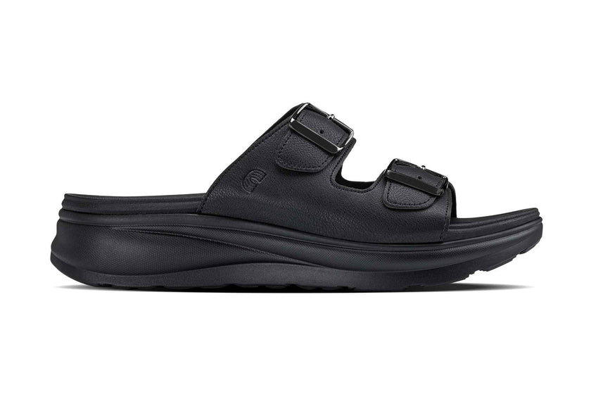 CALTO - X1660 - 2 Inches Taller (Black Buckle) - Dual Adjustable Buckle Sandal