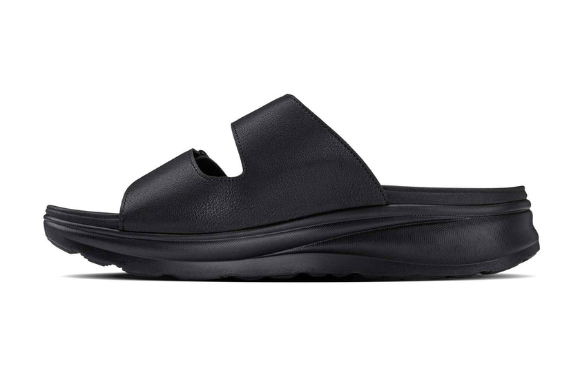 CALTO - X1660 - 2 Inches Taller (Black Buckle) - Dual Adjustable Buckle Sandal