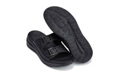 CALTO - X1660 - 2 Inches Taller (Black Buckle) - Dual Adjustable Buckle Sandal