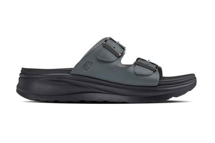 CALTO - X1661 - 2 Inches Taller (Iron Grey Buckle) - Dual Adjustable Buckle Sandals