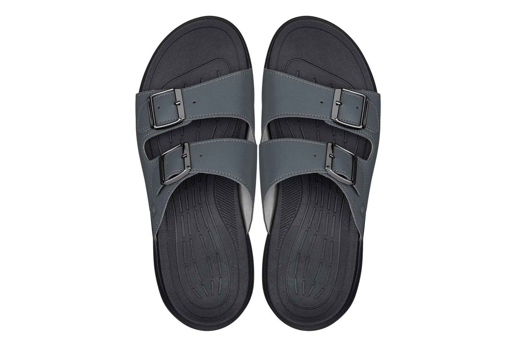 CALTO - X1661 - 2 Inches Taller (Iron Grey Buckle) - Dual Adjustable Buckle Sandals