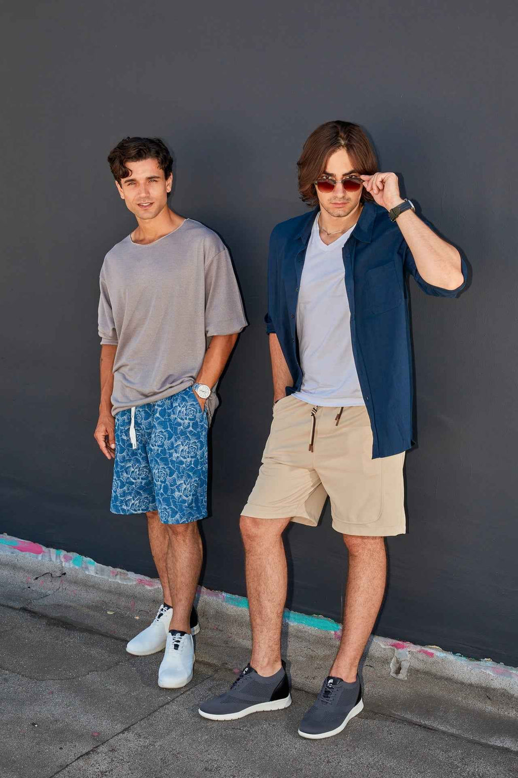 CALTO - X2212 - 2.4 Inches Taller (White/Black) - Lace Up Casual Walker - Lightweight