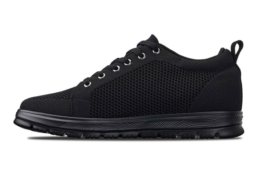 CALTO - X2320 - 2.4 Inches Taller (Black/Black Sole) - Lace Up Casual Sneaker - Lightweight