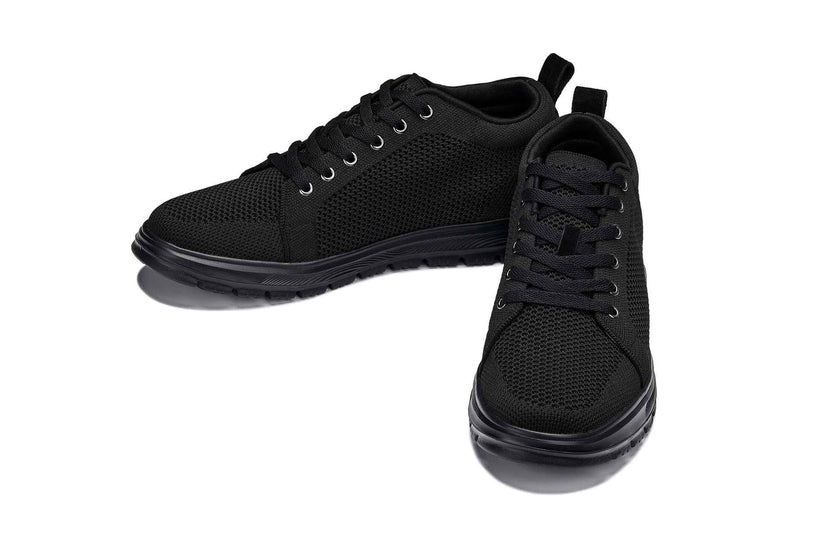 CALTO - X2320 - 2.4 Inches Taller (Black/Black Sole) - Lace Up Casual Sneaker - Lightweight