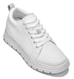 CALTO - X2321 - 2.4 Inches Taller (White/White Sole) - Lace Up Casual Sneaker - Lightweight