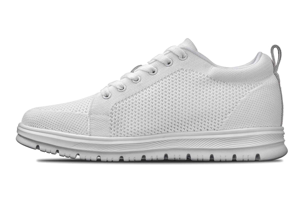 CALTO - X2321 - 2.4 Inches Taller (White/White Sole) - Lace Up Casual Sneaker - Lightweight