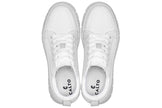 CALTO - X2321 - 2.4 Inches Taller (White/White Sole) - Lace Up Casual Sneaker - Lightweight