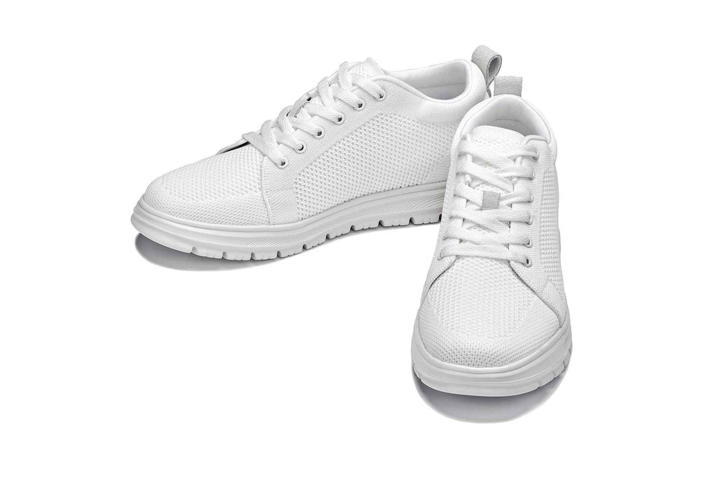 CALTO - X2321 - 2.4 Inches Taller (White/White Sole) - Lace Up Casual Sneaker - Lightweight