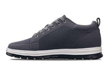 CALTO - X2323 - 2.4 Inches Taller (Iron Grey/White & Black Sole) - Lace Up Casual Sneaker - Lightweight