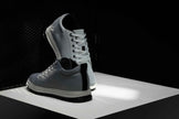 CALTO - X2324 - 2.4 Inches Taller (Pewter Grey/White & Black Sole) - Lace Up Casual Sneaker - Lightweight