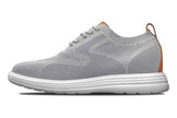 CALTO - X2637 - 2.8 Inches Taller (Pewter Grey/Brown) - Lace Up Casual Walker - Lightweight