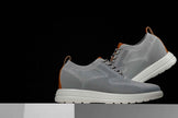 CALTO - X2637 - 2.8 Inches Taller (Pewter Grey/Brown) - Lace Up Casual Walker - Lightweight