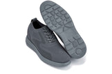 CALTO - X2641 - 2.8 Inches Taller (Iron/Dark Grey Sole) - Lace Up Casual Walker - Lightweight