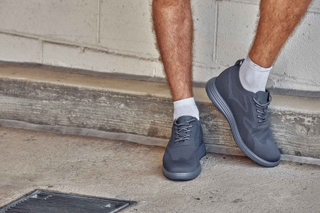 CALTO - X2641 - 2.8 Inches Taller (Iron/Dark Grey Sole) - Lace Up Casual Walker - Lightweight