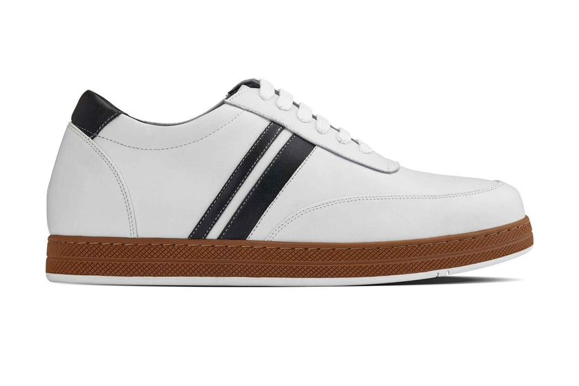 CALTO White Leather Sneakers - 2.8 inches - Y2821