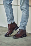 CALTO 3.2-Inch Taller Dark Brown Leather Boots Y41081
