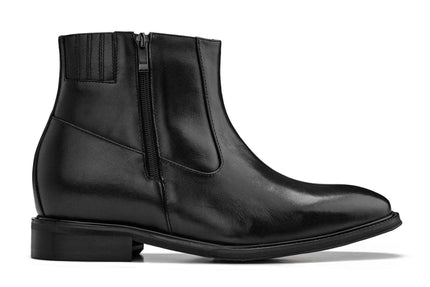 CALTO - Y70621 - 2.8 Inches Taller (Black) - Lightweight Zipper Boots