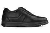 CALTO - Y7080 - 2.8 Inches Taller (Black) - Lightweight Nappa Leather Sneakers