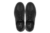 CALTO - Y7111 - 2.6 Inches Taller (Black) - Elevated Pebble Grain Leather Sneakers